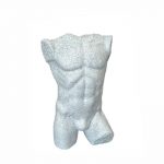 Busto porexpan caballero sin brazos y sin espalda granito blanco