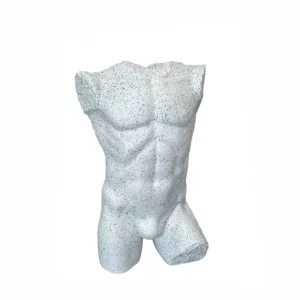 Busto porexpan caballero sin brazos y sin espalda granito blanco