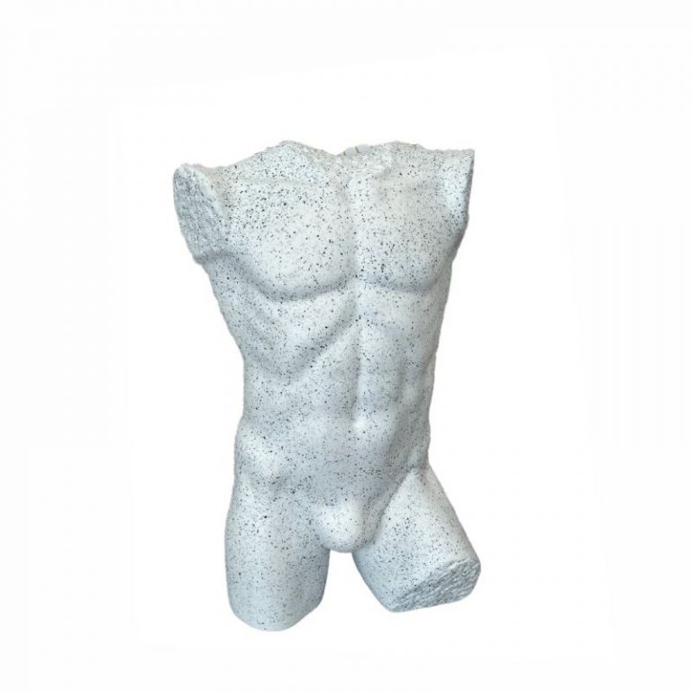 Busto porexpan caballero sin brazos y sin espalda granito blanco