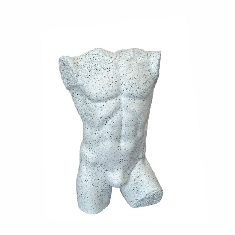 Busto porexpan caballero sin brazos y sin espalda granito blanco