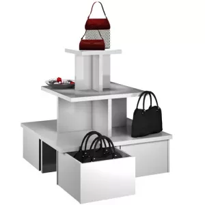 GONDOLA IBIZA 4 CANTO REGRUESADO CON CAJONES EN BLANCO