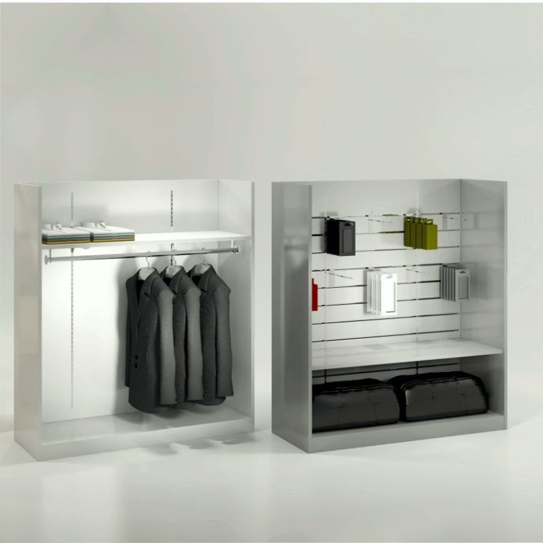 MODELO GONDOLA ARUBA 124cm FONDO LISO CON CREMALLERAS