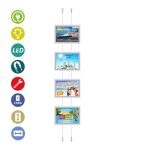 EXPOSITOR 4 PORTACARTELES LED "ECO" A4 HORIZONTAL 12V-9,6w