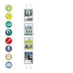 EXPOSITOR 4 PORTACARTELES LED "ECO" A4 VERTICAL 12V-9,6w