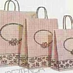 BOLSA DE PAPEL ASA RETORCIDA RAYAS ROSAS 46+15X55