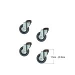 JUEGO DE 4 RUEDAS GOMA GRIS SIN FRENO