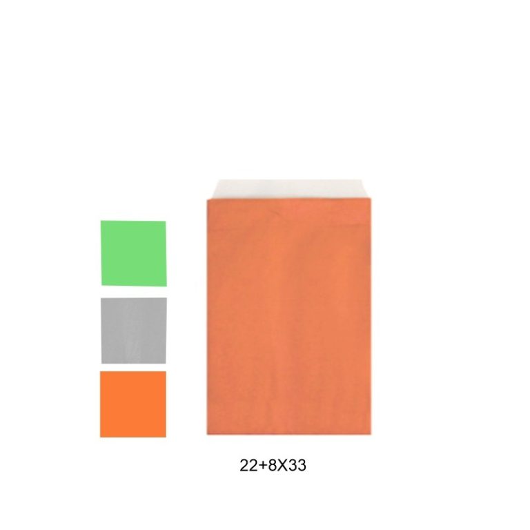 100 SOBRES CELULOSA LISO CON FUELLE 22+8X33