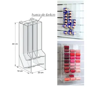 Dispensador con 6 huecos de 4x6cm --44cm x14cm x 20cm