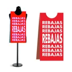 Carteles rebajas forma peto para busto