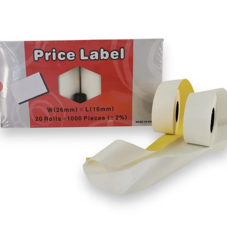 Etiqueta adhesiva para etiquetadora 2 líneas 9 dígitos