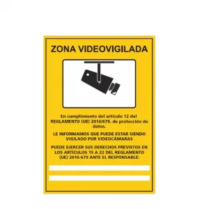 Cartel información videovigilancia  DIN A4 vinilo impreso
