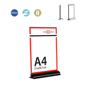 85510-Portacartel-vertical- DINA4-con-base-T-negra