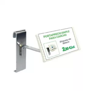 Portaprecios de gancho simple para etiqueta 8x4cm