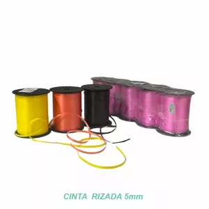 Rollo 500mt cinta splendene rizada 5mm (en paquete de 5uds)