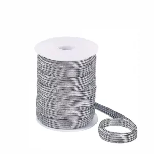Rollo 100mt cinta elástica 4mm plateada para embalar regalos