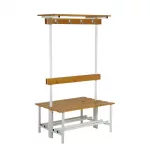 Banco vestuario doble con percha y techo 100cm