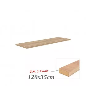Estante melamina dm 19mm 120x35cm roble