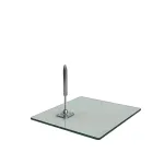 BASE CRISTAL PARA MANIQUIES CON 2 SOPORTES 36x36cm