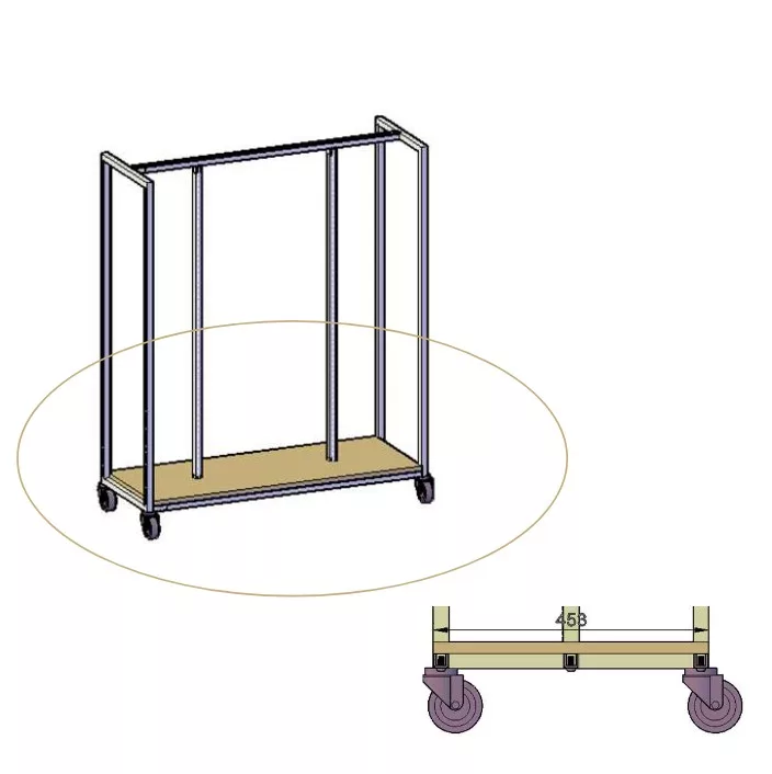 BASE MADERA PARA MUEBLE SQ HIERRO GÓNDOLA 1198x453