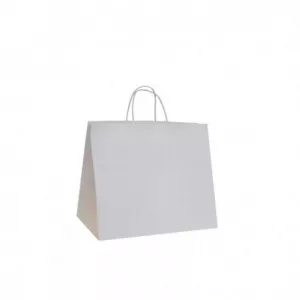 Bolsa asa retorcida apaisada celulosa 27+10x23-100gr. (En caja de 300uds)