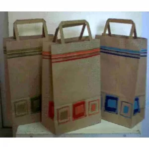 Bolsa papel asa plana liso 32+17x45-cuadretti