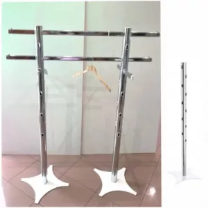 Expositor doble con 2 brazos. cromado