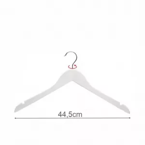 Percha madera blanca para camisa 44.5cm (En caja de 100uds).