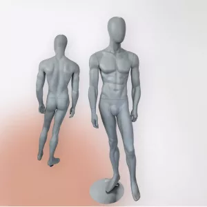 Maniquies caballero con cabeza sin rostro. gris