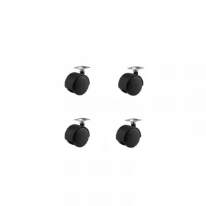 Juego 4 ruedas twin con placa para vitrinas