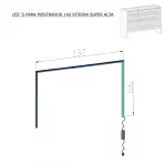 Conjunto iluminación led de mostrador 140cm vitrina super alta