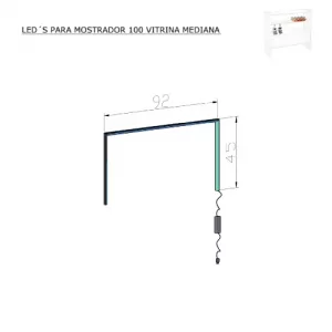 Conjunto iluminación led de mostrador 100cm vitrina mediana