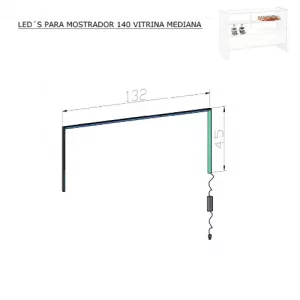 Conjunto iluminación led de mostrador 140cm