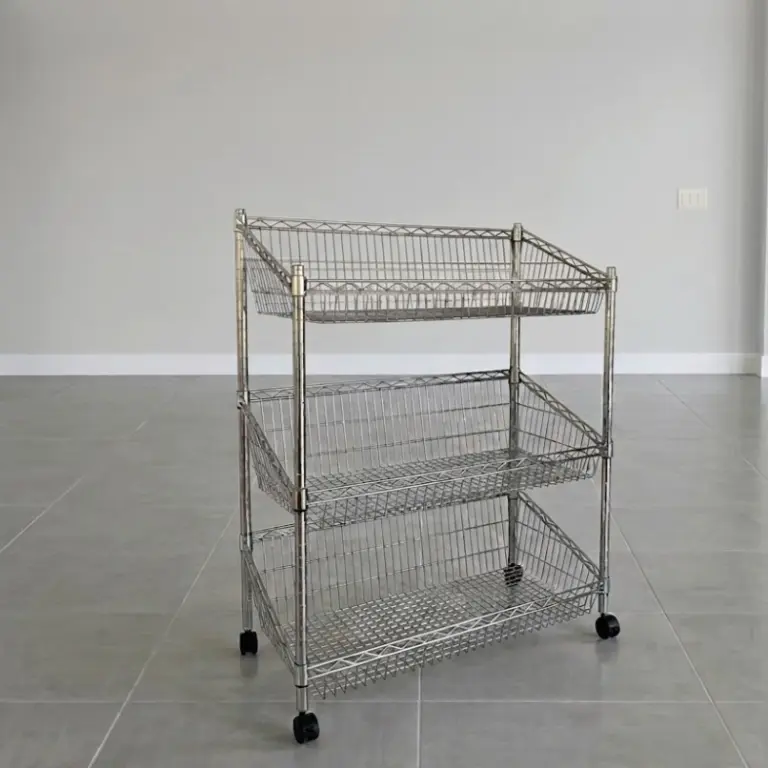 Estantería tubo bambú 91x113,5x46cm con cestas inclinadas