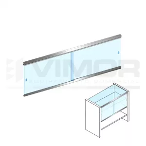 Juego puertas correderas mostrador M19/M40 de 100cm vitrina alta