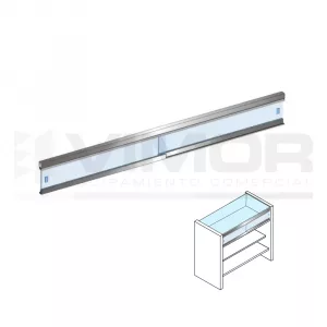 Juego puertas correderas mostrador M19/M40 de 100cm Vitrina corta