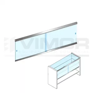 Juego puertas correderas mostrador M19/M40 de 140cm vitrina alta