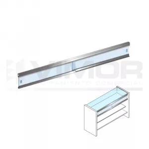 Juego puertas correderas mostrador M19/M40 de 140cm vitrina baja
