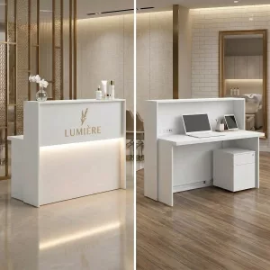 Mostrador Mesa Recepción M19 Blanco con luz