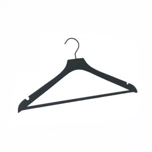 Percha conjunto madera con muescas color negro 44cm (En caja de 100uds).