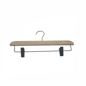 Percha madera natural con pinzas 35cm (En caja de 100uds).