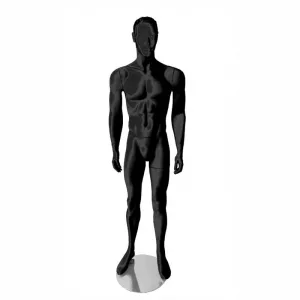 Maniqui caballero con cabeza pelo esculpido. negro mate