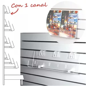 Expositor revistas 1 canal extensión 60cm