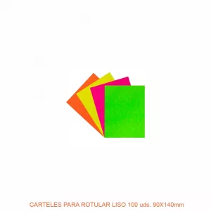 Cartulina fluorescente para carteles 100uds. 90x140mm