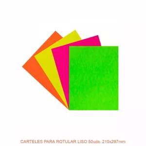 Cartulina fluorescente para carteles 50uds. 210x297mm
