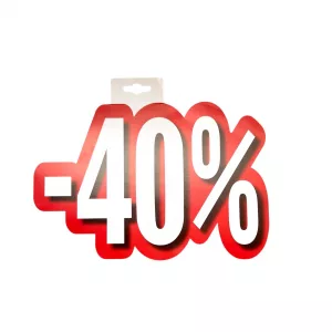 Carteles rebajas descuentos 40 % troquelado
