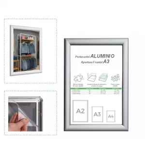 Portacartel Apertura Frontal A3 ALUMINIO