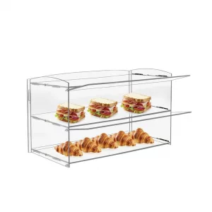 Vitrina de acrílico transparente de 2 niveles