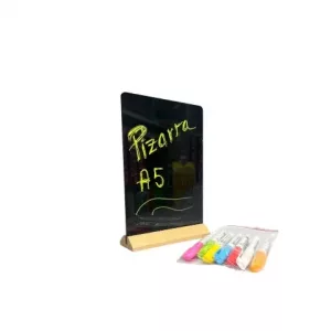 Cartel  para rotular con soporte y rotuladores A5