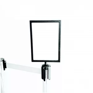 Portacartel para poste separador vertical A4 negro