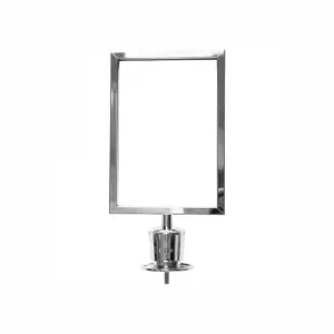 Portacartel metálico vertical A4 para poste clásico cromado